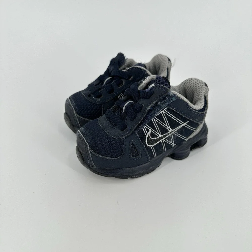 Y2K Nike Shox Turbo Sneakers Size 3C Blue Baby Toddler 2010 Cool Kid Streetwear